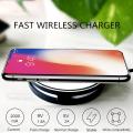 9V Qi Standard Wireless LED Fast Charger Desktop Pad for iPhone 8 X Plus S8 S9 Note 8.