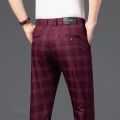 New Men's Trousers Fashion Business Classic Stripe Plaid Black Solid Color Trouser High Quality Formal Suit Pants Male 30-38.