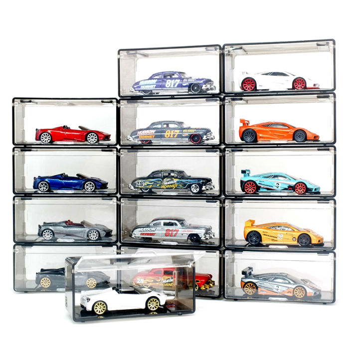 1Pcs Transparent Dustproof Stackable Storage Box Without Car Diecast