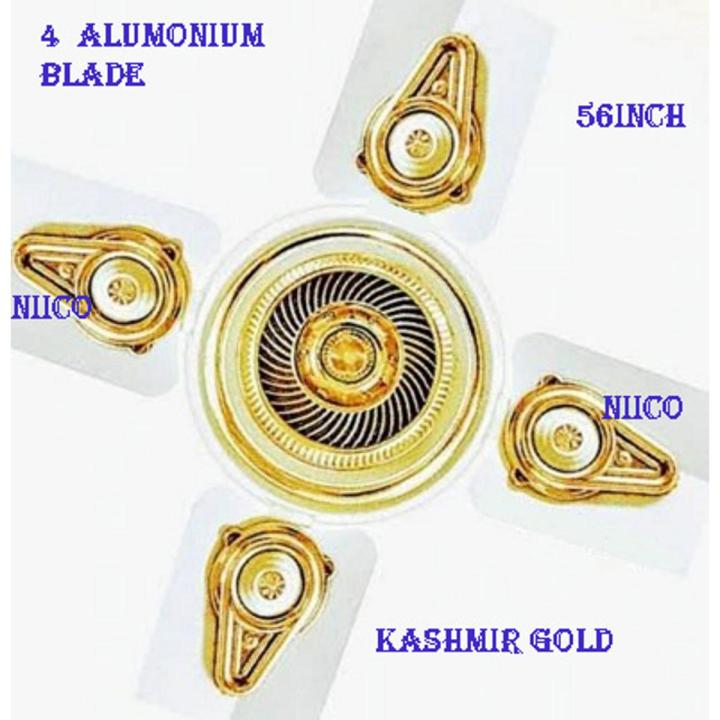 Experience Luxurious Comfort with the Kashmir Gold Exclusive 56" Ceiling Fan: 04 Blades of Elegance Backed by a 10-Year Repless