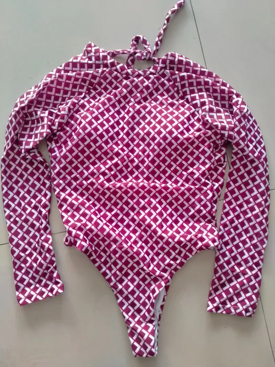 AliExpress%20Europe%20and%20the%20United%20States%202022%20New%20Long%20Sleeve%20One-piece%20Swimsuit%20Plaid%20Snake%20Print%20Swimsuit%20Cross%20Border%20Amazon%20Bikini%20Women%20-%20Image%202