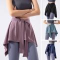 Women Tennis Self-Tie Athletic Yoga Skirt Long Strap Hip Covering Bottoms Ballet Sports Wrap Short Skirts Cover Up Shawl. 