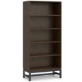 Mid-Century Modern Open Shelf Bookcase – Metal Frame Display Bookshelf for Home & Office. 