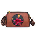 Ethnic style embossed painted mom bag female 2024 new multi-layer one-shoulder crossbody large-capacity pillow bag.
