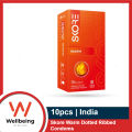 Skore Warm Colored, Dotted, Ribbed & Shaped Condom for Men with Warming lubricant & Smoky Fragrance | 10pcs Pack | India.