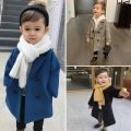 Spring Boys Jackets Child Girl Woolen Double-breasted Baby Trench Coat Lapel Autumn Kids Outerwear Winter Wool Overcoat.