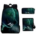 3D Animal Lion Wolf Backpack Boys Girls Waterproof Casual Backpack Streetwear Teenagers Laptop Backpack Bags.
