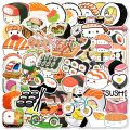 10/50pcs Delicious Food Stickers Cartoon Japanese Food Cute Sushi Stickers Decal Sticker for DIY Notebook Water Bottle Laptop.