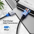 【FUPANG】Ugreen USB type C cable 1m nylon braided USB A to USB C fast charger compatible with iPad Mini 6 Samsung Galaxy S21 S20 Z flip 3 Z fold note 20 LG V60 GoPro Hero ps5 remote controller switch panel.