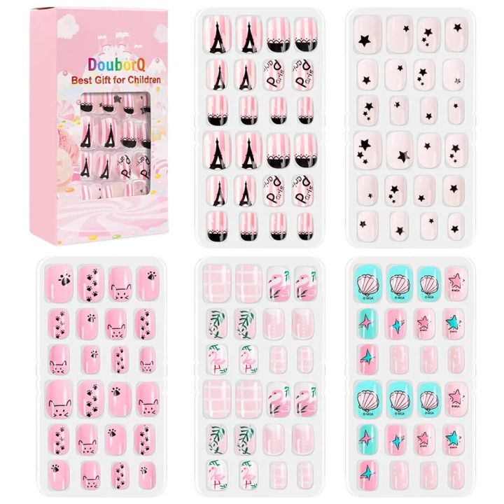 120Pcs%20Candy%20Child%20Nail%20Tips%20Kids%20False%20Nail%20Girls%20Cartoon%20Press%20on%20Nails%20Colorful%20Festival%20Full%20Cover%20Nails%20Cute%20Manicure%20Tools%20-%20Image%207