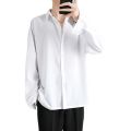 Shirt Men Solid Long sleeved Shirt For Men Korean Fashion Shirts Comfortable Blouses Casual Loose Classic Single Breasted Shirt.