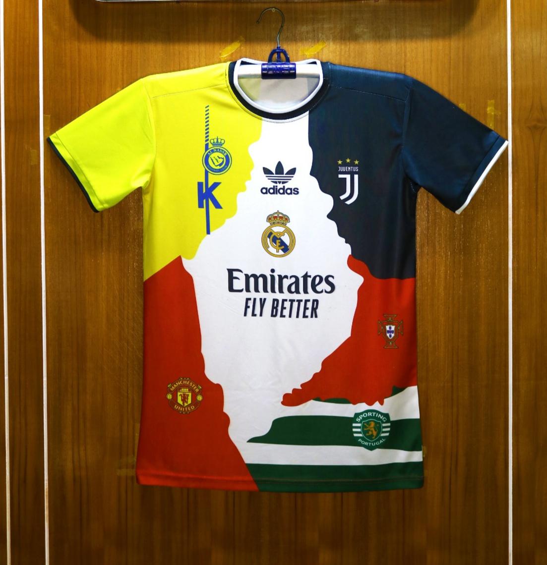 Cristiano Ronaldo GOAT Combo All Teams Special Jersey Jersey - Player Edition Jersey - Special Fans Version Jersey National Jersey 2024/2025 - Thai Fabrics - Short Sleeve - New Football Jersey - World Cup 2022 - UEFA Champions League 2025 Design - Premium