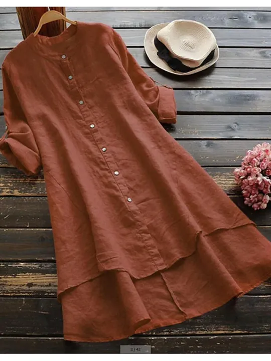 Ladies%20Chemise%20tops%20%20Cotton%20And%20Linen%20Whistles%20Top%20Plus%20Size%20Blouse%20Women's%20linen%20blouse%20-%20Image%202