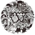 10/30/50PCS Retro Gothic Style Black and White Stickers DIY Bike Travel Luggage Guitar Laptop Waterproof Classic Kid Toy Sticker. 
