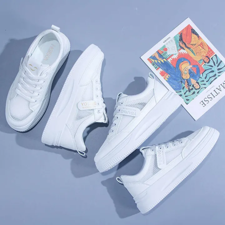 Little%20White%202024%20Summer%20New%20Breathable%20Thin%20Women's%20Versatile%20Student%20Flat%20Bottom%20Sports%20and%20Casual%20Mesh%20Shoes%20-%20Image%203