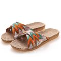 Suihyung Multicolor Flax Slippers For Women 2022 New Summer Indoor Shoes Home Casual Slides Cross Blet Ladies Flip Flops Sandals.