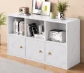 RK Engineered Wood 6 Layers Bookshelf Storage Cabinet Organizer Shelf Horizontal Multi Storage Space Wooden Rack Display Shelf With Drawers.Size: L36XH24X10.