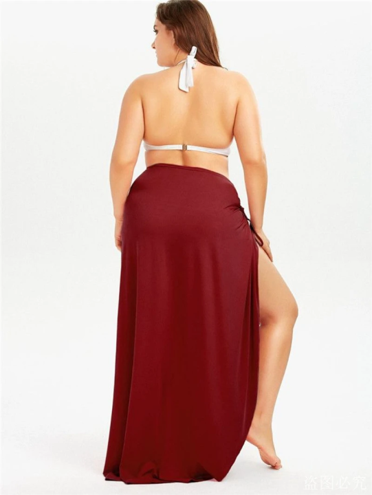 Women's%20Beach%20Skirt%20Veil%20Covered%20Warp%20Backless%20Crossover%20Swimsuit%20-%20Image%205