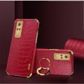 Phone Case Vivo Y53S Back Cover Crocodile Pattern Leather Cases Soft Cover Ring Stand Holder Cover Vivo Y53S Case.