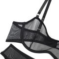 Ellolace Sensual Lingerie See Through Bra Kit Push Up Sheer Lace Intimate Soft Sets Garter Underwear Uncensored. 