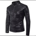 Black PU Lather Jacket For Men. 