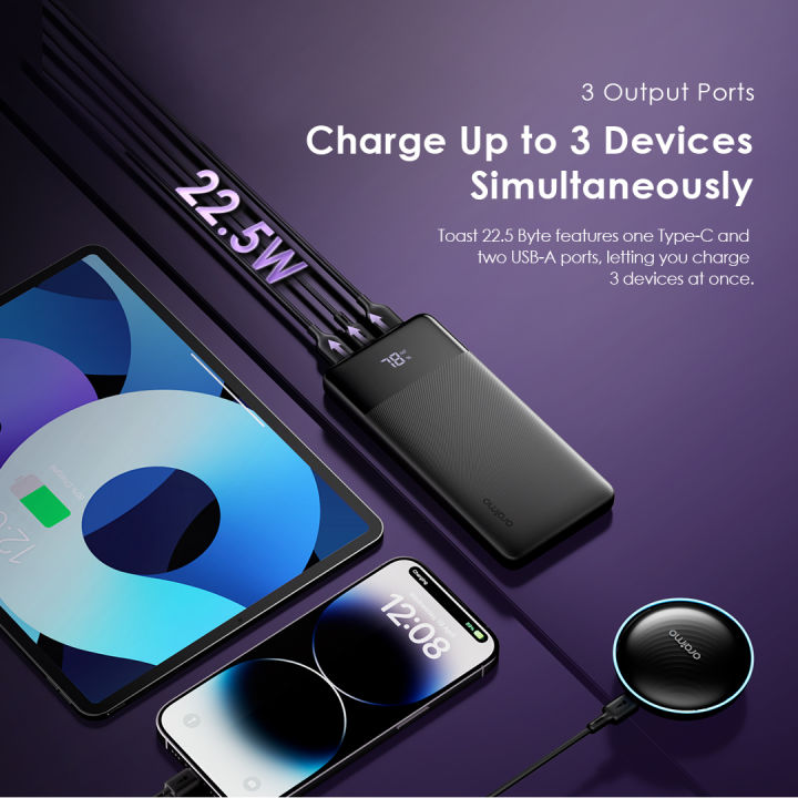Toast%2022.5%20Byte%2022.5W%20Fast%20Charging%20Power%20Bank%20Type-C%20IN%20&%20OUT%20-%20Image%203