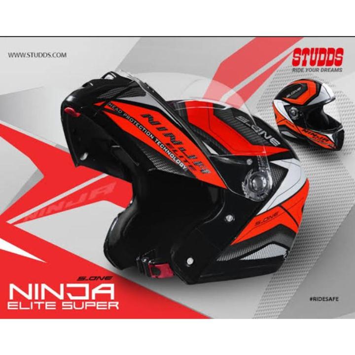 Studds Ninja D4 Red & Black Full Face Bike Helmet