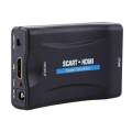 HXSJ HW-2905 1080P Scart To HDMI-compatible Converter Audio Upscale Video Adapter for HDTV Sky Box STB for HD TV DVD with EU/US Power Plug. 