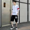 New Suit Fashion Short SleeveTT-shirt Loose Summer Wear Korean Men's Casual Student Sports Suit Handsome Match.