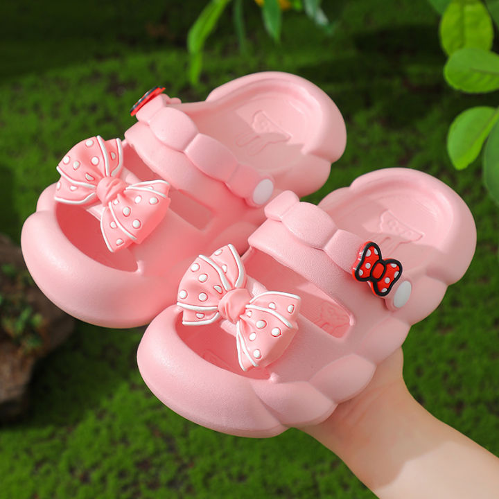 Summer%20Bow%20Baby%20Slippers%20For%20Children%20Cold%20Slippers%20Indoor%20Non-Slip%20Soft%20Bottom%20Comfort%20Cute%20Baby%20Hole%20Shoes%20Girls%20Home%20Slides%20-%20Image%202