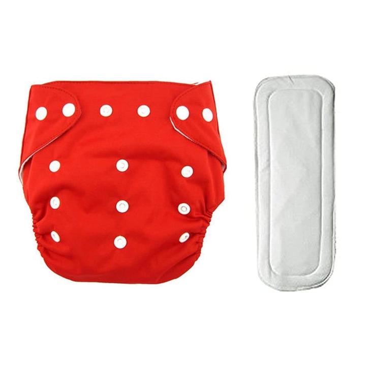 Adjustable Washable Cotton Cloth Diaper with 1pics 3Layer Pad