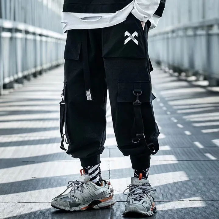 Techwear%20Ribbons%20Hop%20Tactical%20Cargo%20Pants%20Men's%20Casual%20Letter%20Embroidery%20Streetwear%20Dance%20Sport%20Pencil%20Pants%20Male%20Trousers%20-%20Image%203