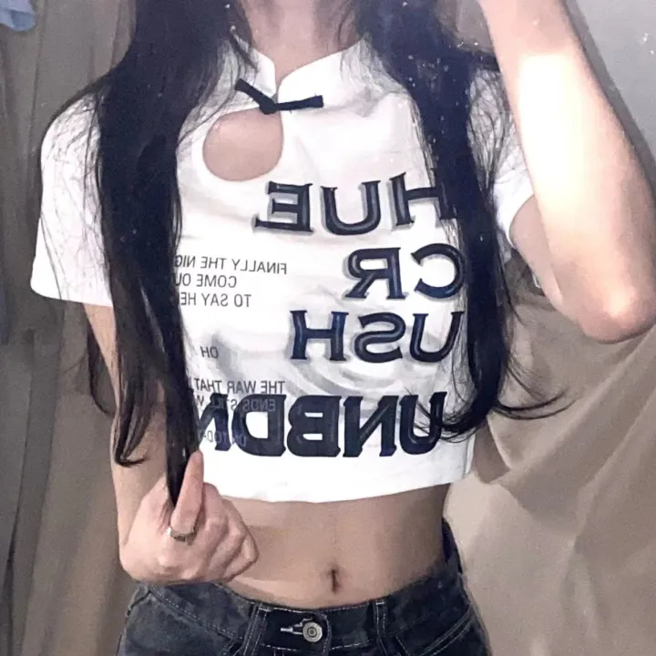 New%20Chinese-StyleTT-shirt%20Women%E3%80%90Cotton%E3%80%91Summer%20Korean%20Version%20ofbmChic%20Sweet%20Hot%20Girl%20Unique%20Short%20Top%20-%20Image%205