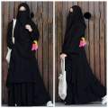 Stylish Dubai Charry Georgette 4 Part Ready {Hijab + Nikab +Jama + Eskart Plazo} New borkha koti set abaya borka for Women borkha best islamic dress. 