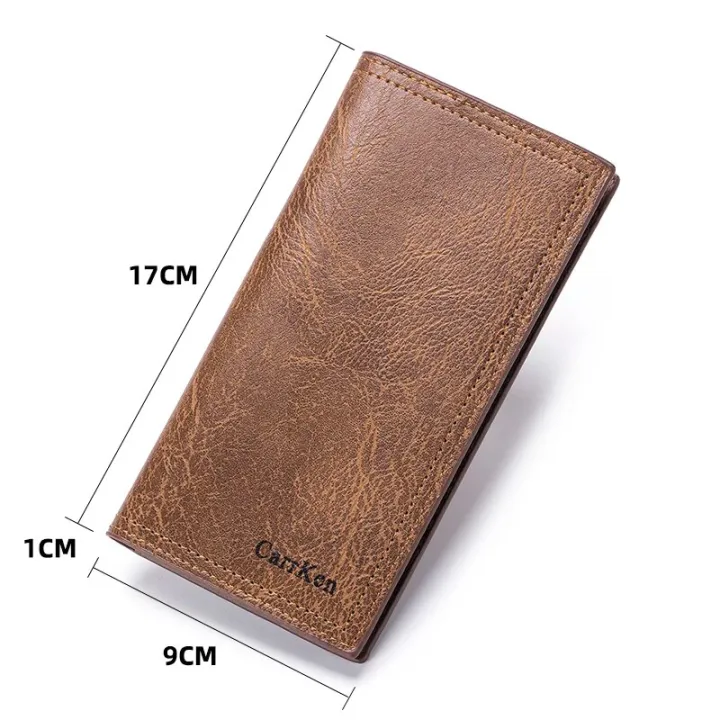 CarrKen%20Men's%20Wallet%20Long%202023%20New%20Oil%20Wax%20Leather%20Wallet%20Men's%20Gift%20Retro%20Cross%20border%20Multi%20Card%20Wallet%20Ultra%20Thin%20Trendy%20Fash%20-%20Image%206
