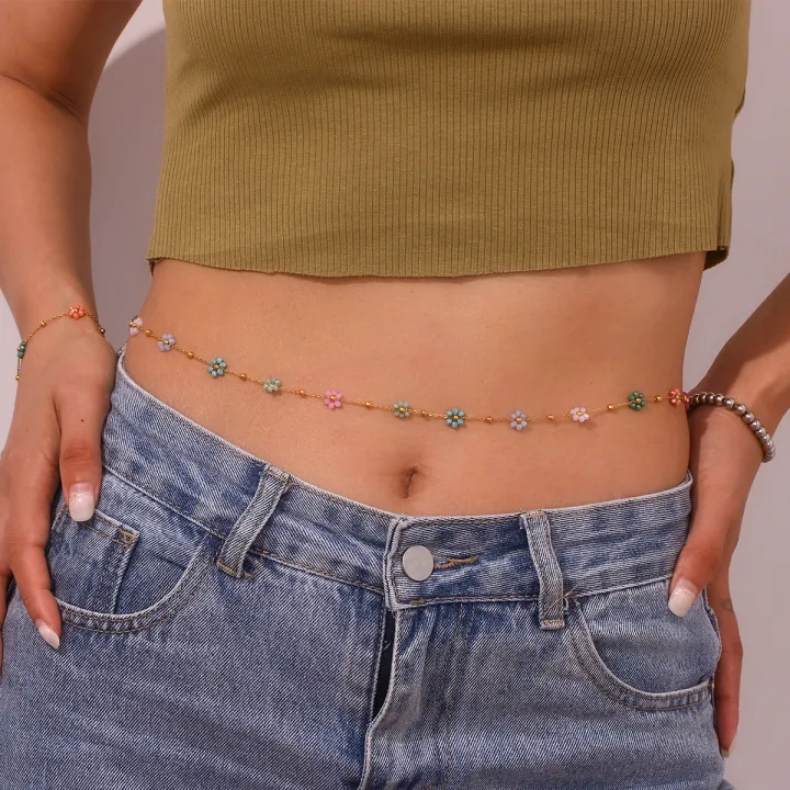 E.B.belle%20Colorful%20Beads%20Flower%20Charm%20Y2K%20Jewelry%20Set%20Girls%20Ladies%20Summer%20Beach%20Accessories%20Belly%20Waist%20Chain%20Necklace%20Bracelets%20-%20Image%202