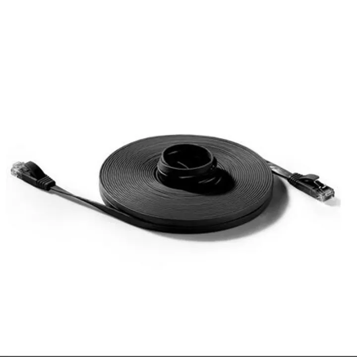 LBSC%20Ethernet%20Flat%20Cat6%20Cable%20with%20Cable%20Clips,cat%206%20Ethernet%20Rj45%20Patch%20Cable,%20slim%20Network%20computer%20Cable%20-%20Black%20-%20Image%202