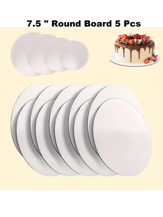7.5 Inches Round Tiered Cake Boards- 5Pcs - Sturdy Round Cake Boards For Beautiful Tiered Cakes