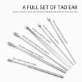 6 Piece ear Pick Set Portable ear Cleaner Set Leather Case With Stainless Steel. 