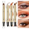 YZS Double Head Metallic Lazy Eyeshadow Stick Shimmer Eyeshadow Pencil Waterproof Long Lasting Highlight Pen Makeup Beauty.