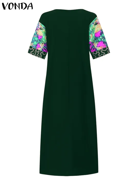 Elegant%20Party%20Maxi%20Long%20Dress%202024%20VONDA%20Women%20Summer%20Dress%203/4%20Sleeve%20Vintage%20Printed%20Sundress%20Casual%20Kaftan%20Vestido%20House%20Foocus%20-%20Image%205