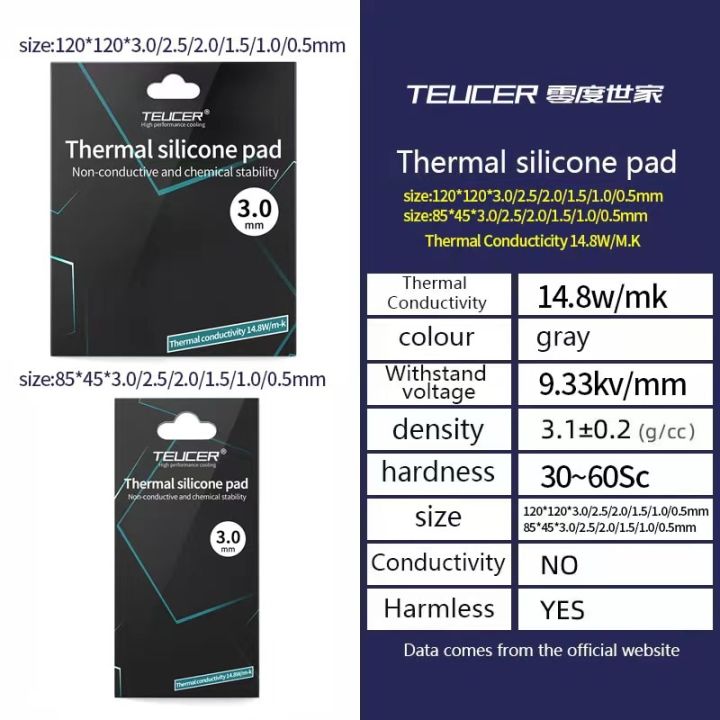 TEUCER%20Thermal%20Pad%20TP400%20Heat%20Dissipation%2014.8W/mk%20Silicone%20Pad%20CPU/GPU%20Graphics%20Card%20Motherboard%20Silicone%20Grease%20Pad%20Multi-Size-85X45%20%2014.8w-1.5mm%20thickness%20-%20Image%204