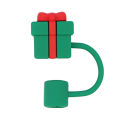 Christmas New Year Theme Cute Straw Dust Cap Dust Plug Detachable Doll Cute Straw Dust Cover Glass Stainless Steel Straw Cover-Cola Kids.
