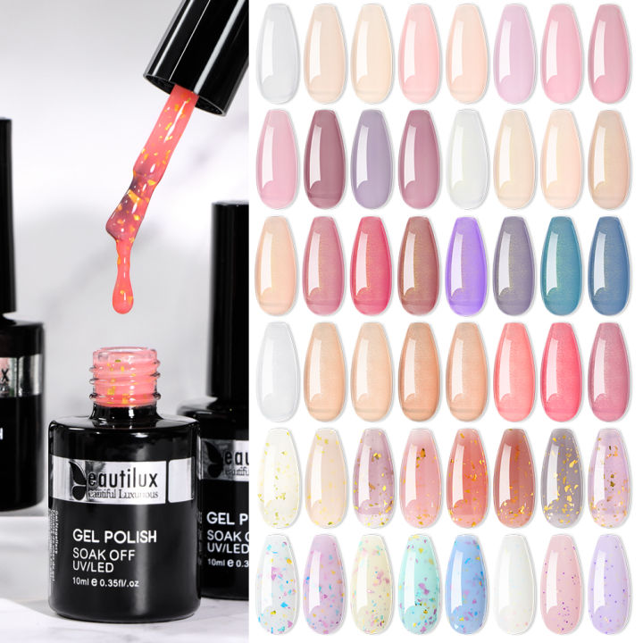 Beautilux Camouflage Rubber Base Coat Gel Milk Base For Nails White Beige Gels Nail Polish Semi Permanent Nails Ridge Filler10ml