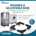 Multi-Functional Adjustable & Expandable for Fully Automatic Washing Machine,Mini Refrigerator and Fridge Base Trolley Stand with Wheels (Stainless Steel).