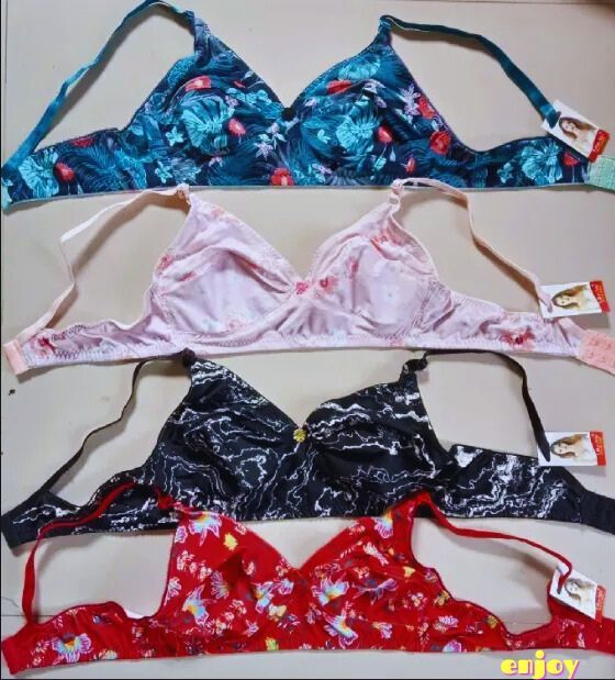 4 Piece Stylish Printed stretchable bra for Women / Multi Colour / Ladies Bra / Cotton Bra for Girls / Bra for Women