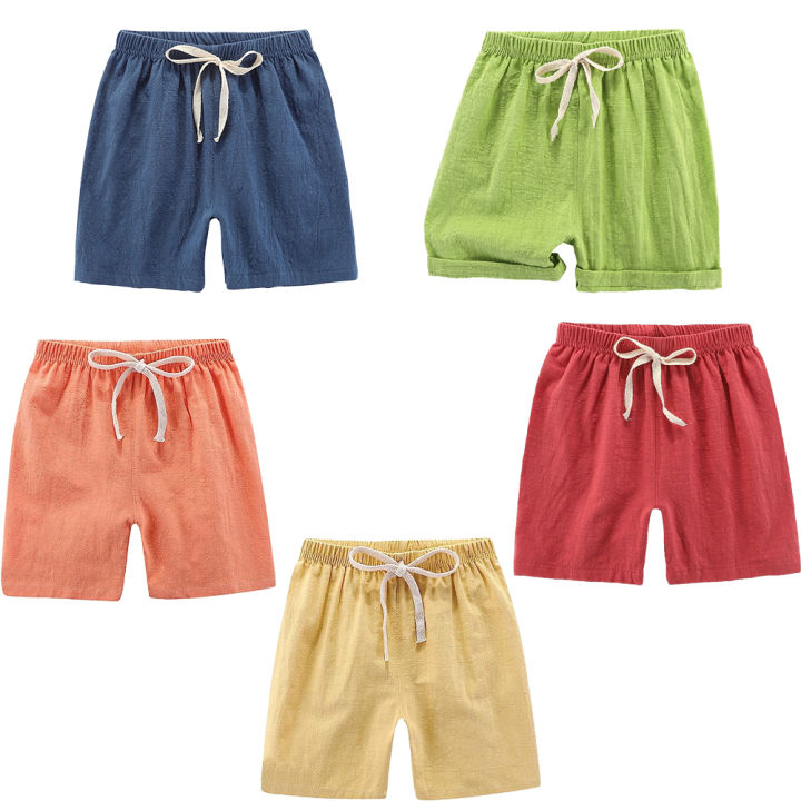Elegantstunning%20Summer%20Kids%20Cotton%20Shorts%20Casual%20Loose%20Solid%20Color%20Short%20Pants%20For%20Boys%20Girls%203-8%20Years%20Old%20-%20Image%207