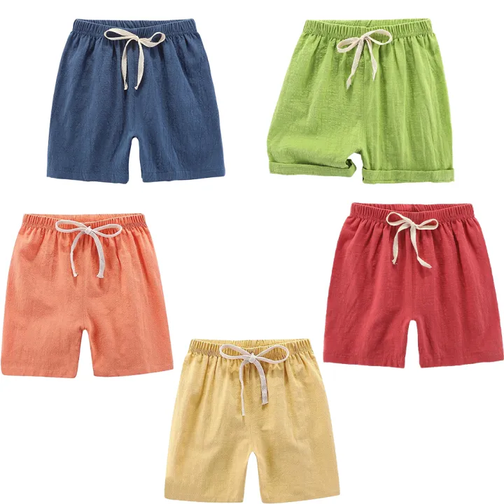Elegantstunning%20Summer%20Kids%20Cotton%20Shorts%20Casual%20Loose%20Solid%20Color%20Short%20Pants%20For%20Boys%20Girls%203-8%20Years%20Old%20-%20Image%207