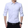 White Cotton Formal Shirt For Men.