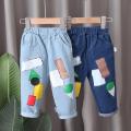 GC Boys Cotton Jeans Children Middle Waist Fashion Casual Cartoon Anime Trousers For 1-6 Years Old Kids. 